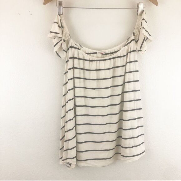 Lollipop Star Striped off the shoulder blouse size S  new with tags - Picture 1 of 6